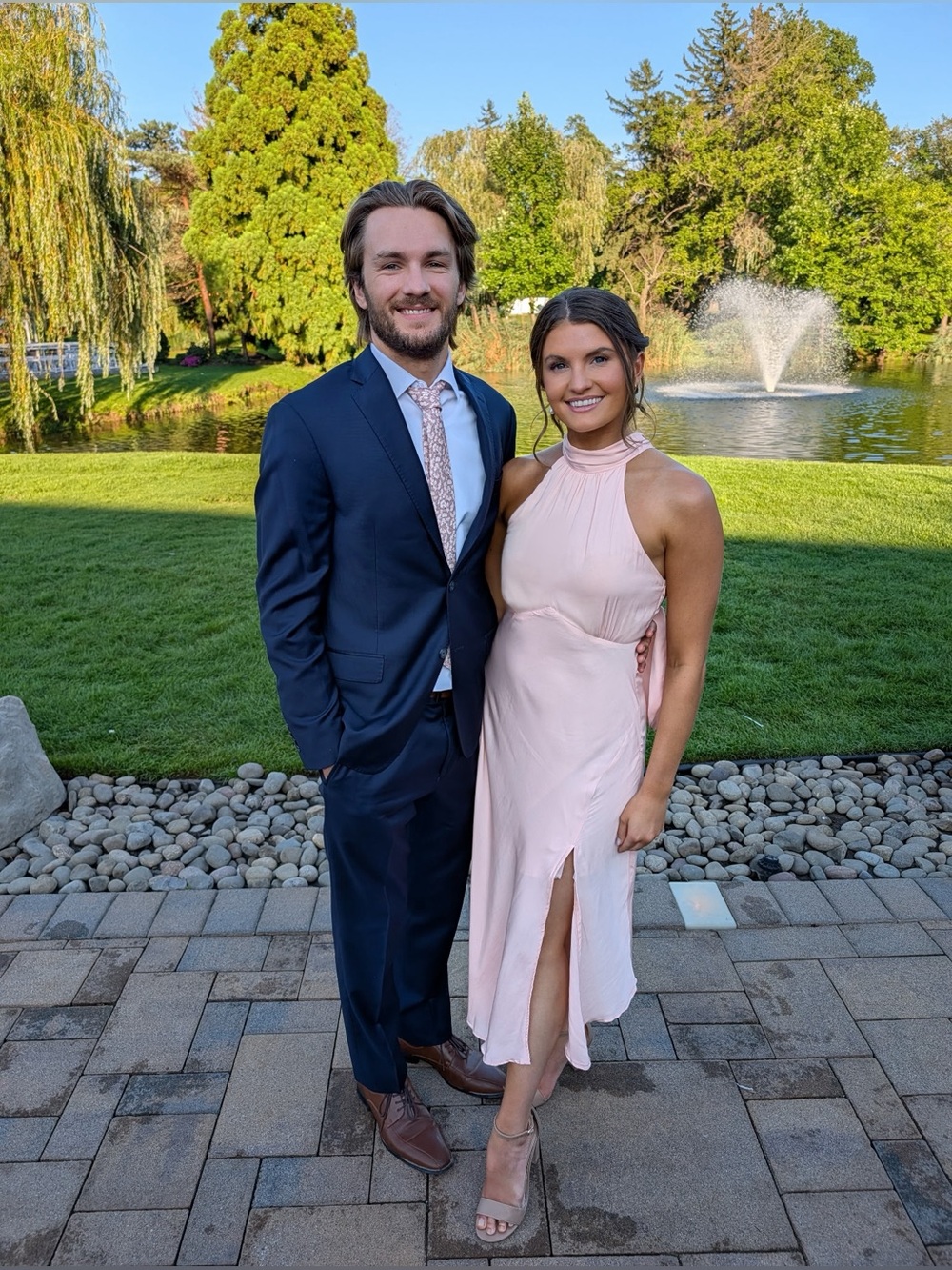 Hello Molly Blush Pink Tie-Front Maxi Dress